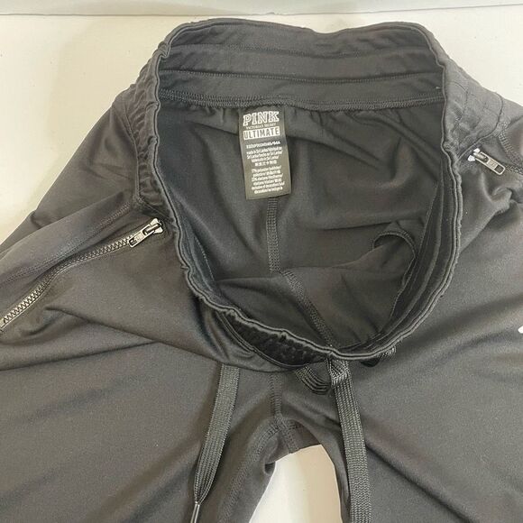 PINK|by Victoria Secret| Ultimate|Black basic|Track pant| Joggers| zipper pocket - Picture 4 of 11